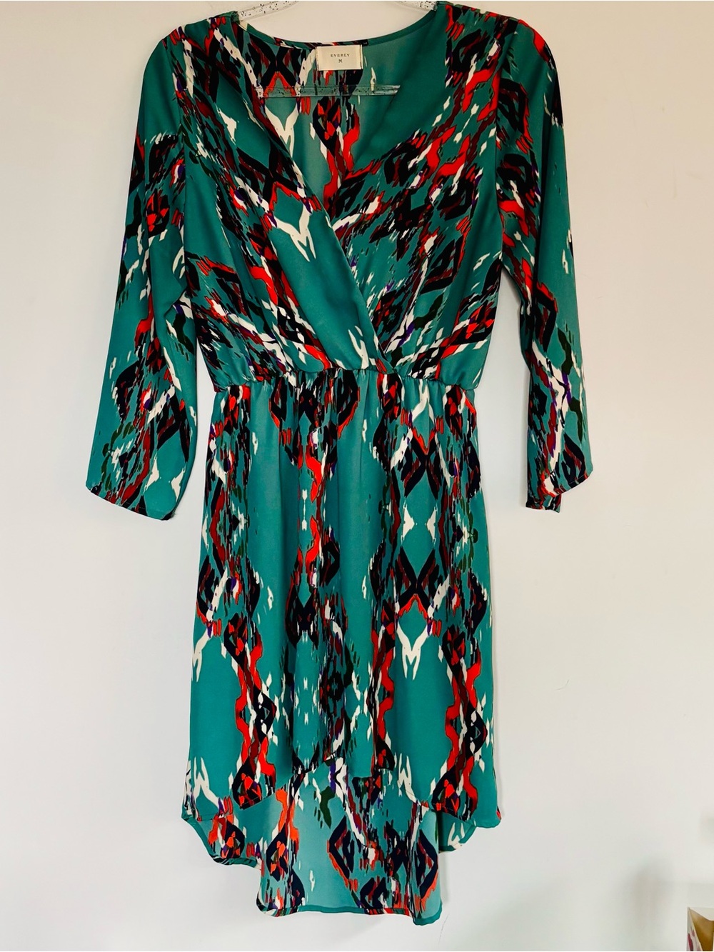 Everly Asymmetrical Dress in Vivid Colors EUC
